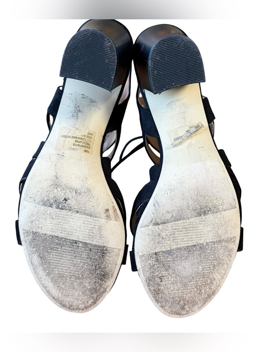 XOXO Brand Balta Black Lace-up Chunky Heel Sandals Block heel Size 10 - Picture 8 of 10